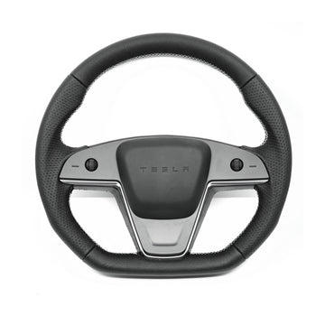 Plaid Round Steering Wheel Replacement for Tesla Model S / X 2021+ 【Style 17】 - Tesery Official Store