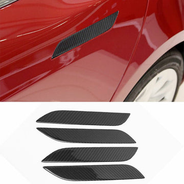 Couvercle de poignée de porte en carbone véritable (4 pièces) adapté pour Tesla Model S 2016-2019