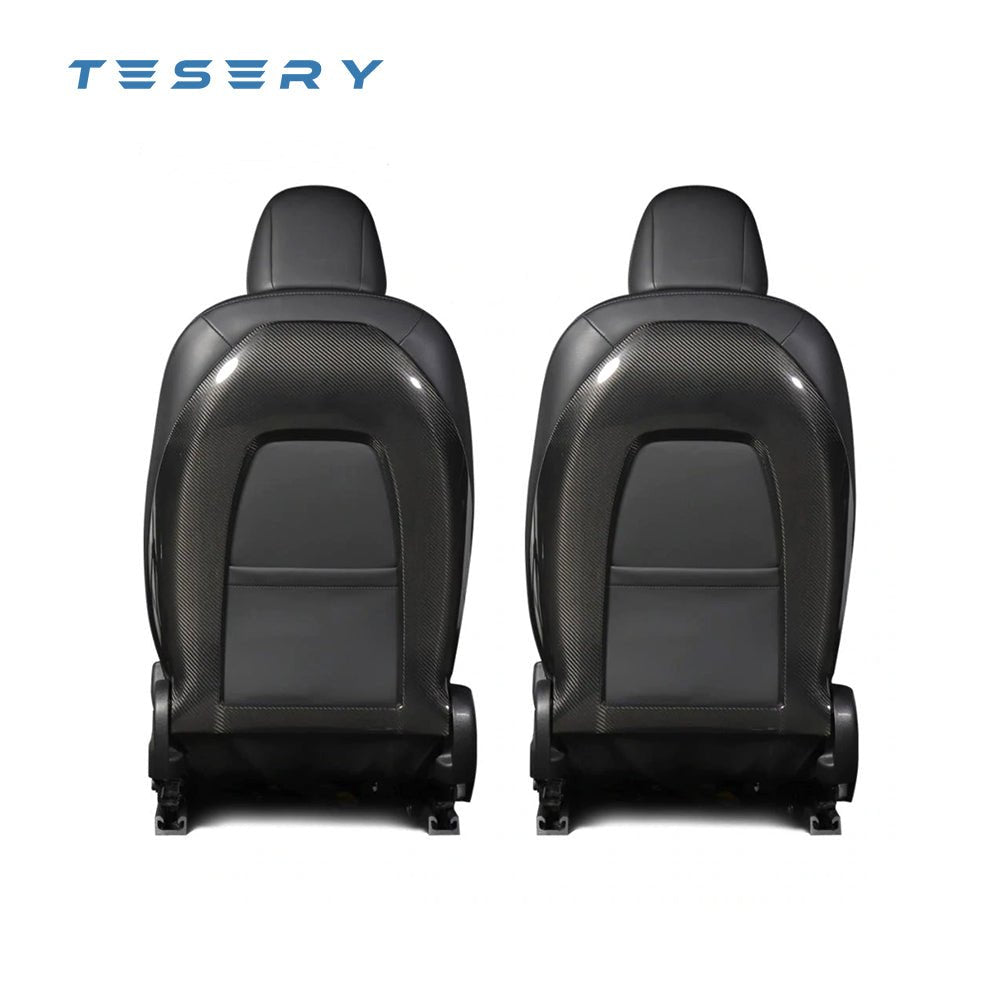 Real carbon fiber central control seat back (2 pcs) suitable for Tesla model 3 2017-2022 - Tesery Official Store