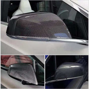 Coques de rétroviseurs en fibre de carbone véritable adaptées pour Tesla Model S 2014-2020.