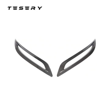 テスラモデル3に適したリアルカーボンファイバーリアバンパーリフレクター装飾フレーム
