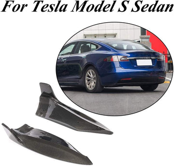 Réel séparateur de lèvre de jupe de pare-chocs arrière en fibre de carbone type-b adapté pour Tesla Model S 2016-2020