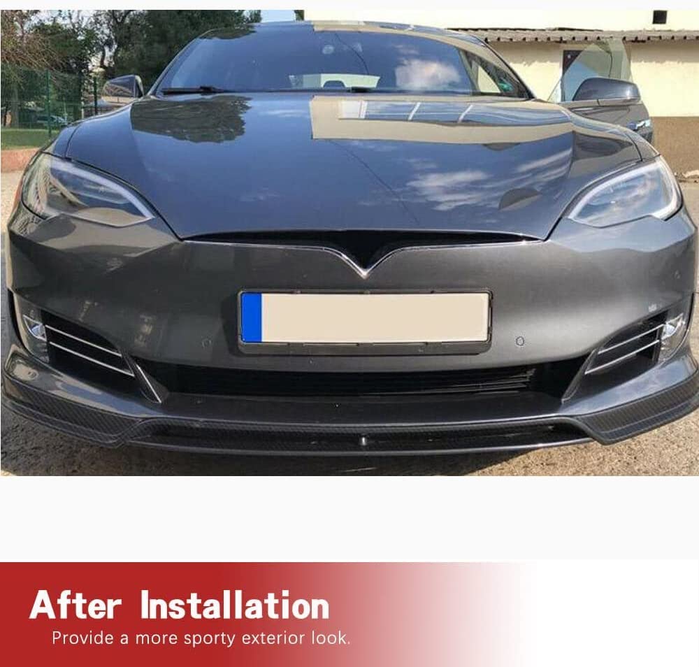 Real Carbon Fiber Three-Stage Front Lip suitable for Tesla Model S 2016-2020 【REVOZPORT Style】 - Tesery Official Store