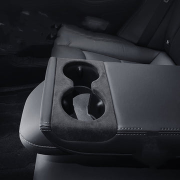 Rear Water Cup Holder Cover Trim Alcantara Suede for Tesla Model 3 Highland