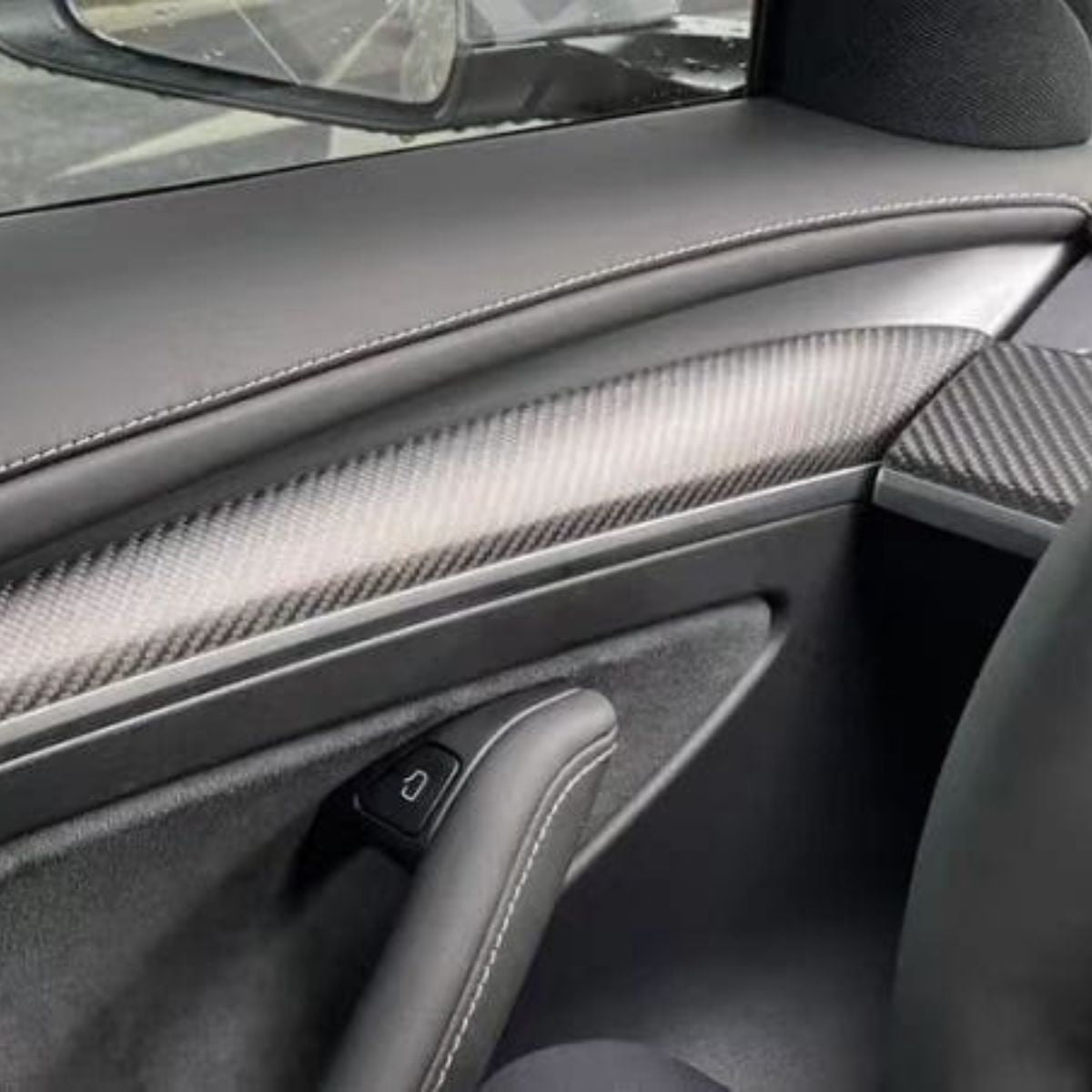 Repalcement Real Carbon Fiber Front Door Trim Panel for Model 3 / Y 2021-2023 - Tesery Official Store