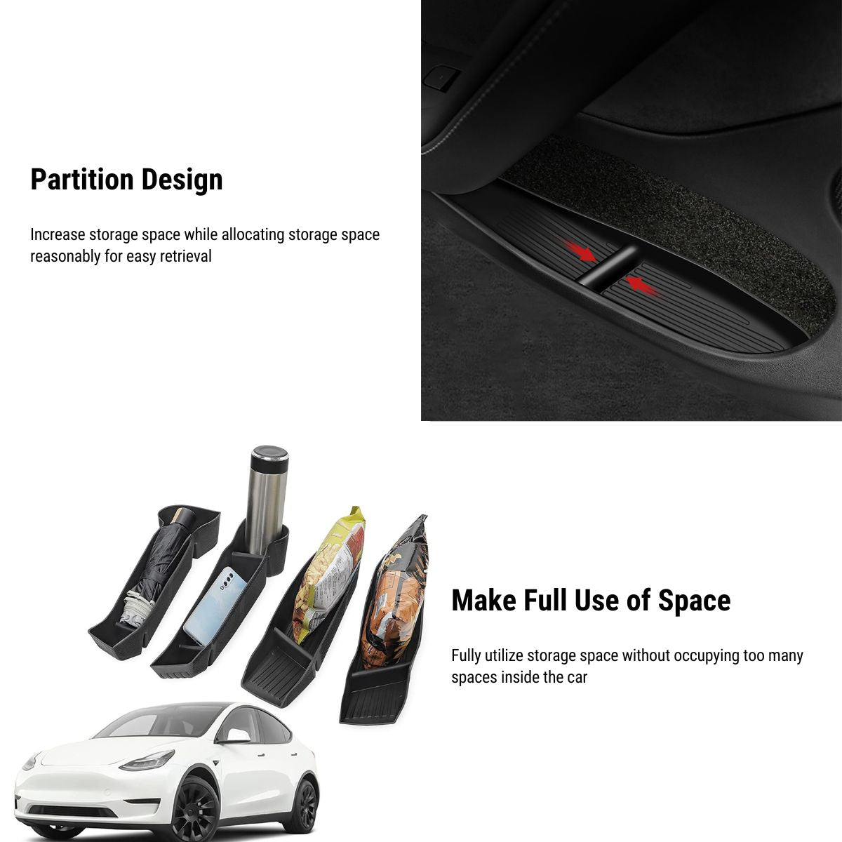 Side Door Storage Organizer Tray for Tesla Model Y 2021-2023 - Tesery Official Store
