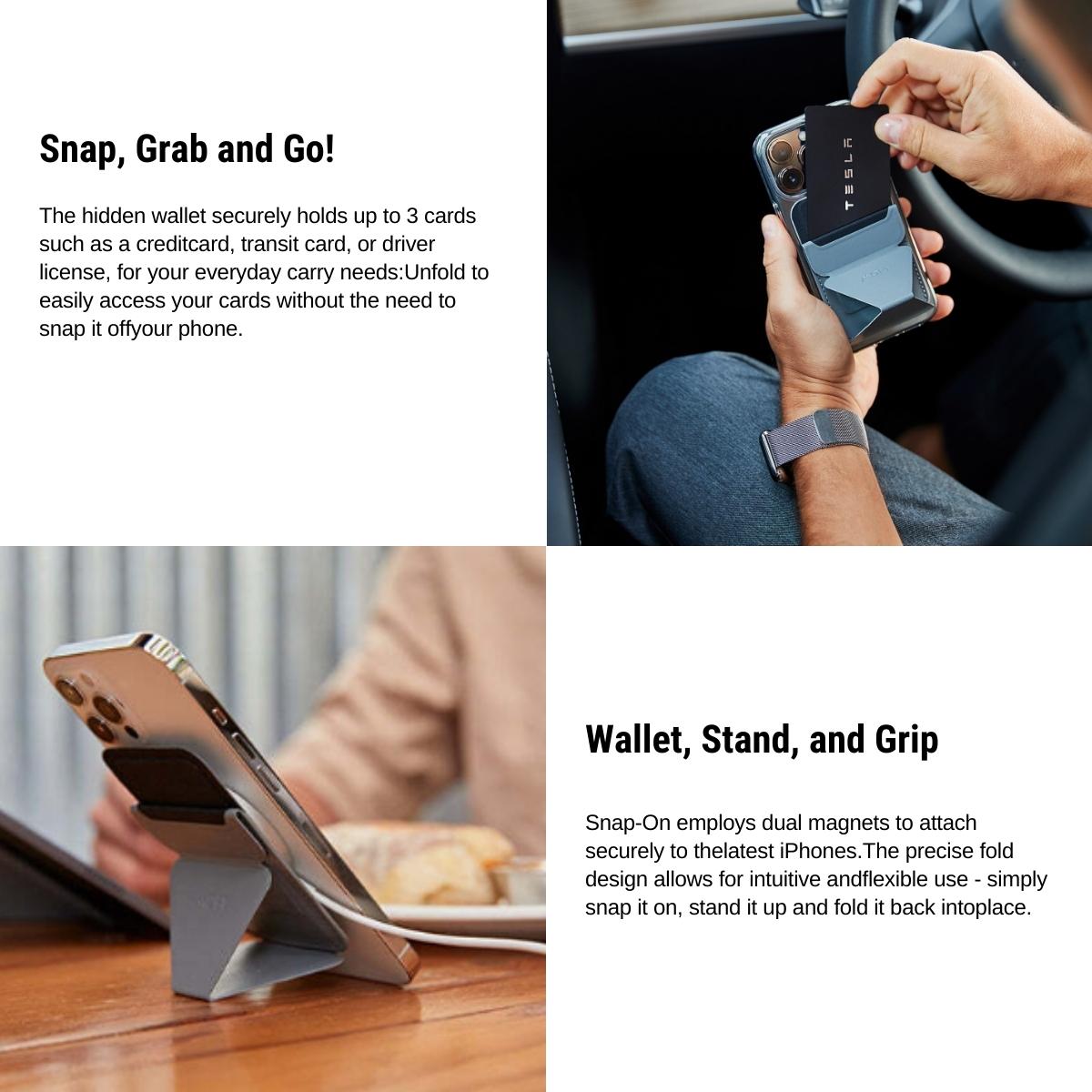 Snap-on IPhone Stand & Wallet for Tesla Key Card - Tesery Official Store
