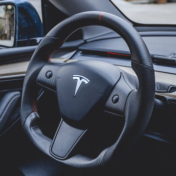 Volante sportivo in fibra di carbonio per Tesla Model 3 / Y 【Stile 25】