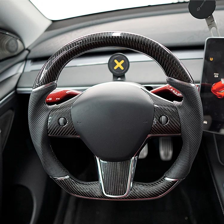 Sport Carbon Fiber Steering Wheel for Tesla Model 3 / Y 【Style 40】 - Tesery Official Store