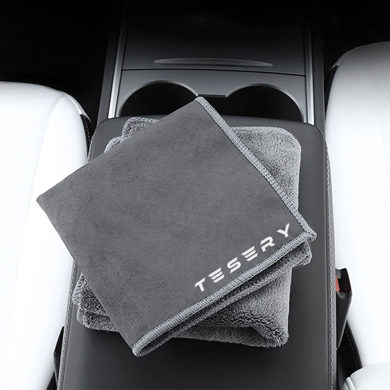 Suede Coral Velvet Double-Sided Car Towel For Tesla Model 3/Y/X/S - Tesery Official Store