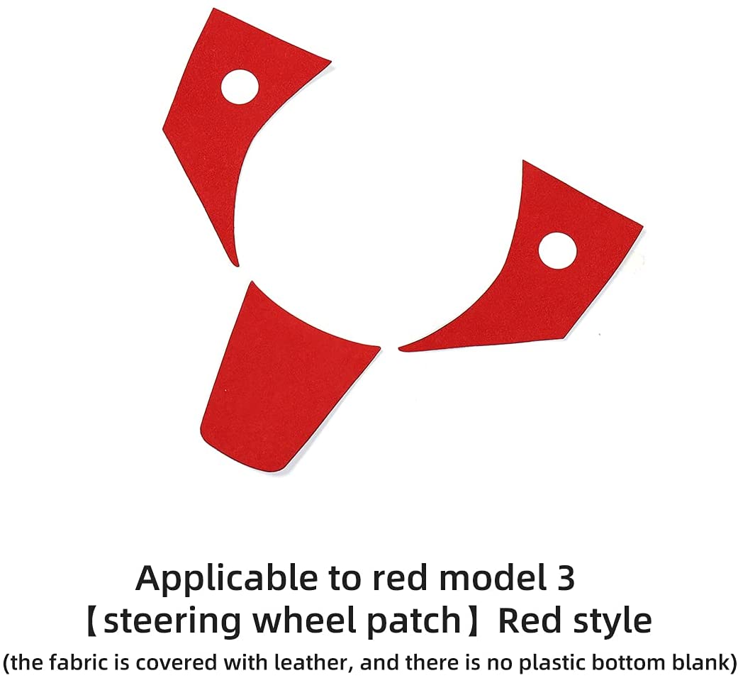 Suede modified steering wheel patch 3-piece set for Tesla Model 3/Y (2017-2022) - Tesery Official Store