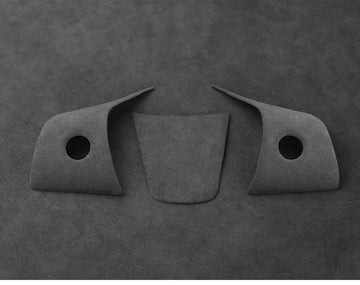Set di 3 pezzi di patch al volante modificato in pelle scamosciata per Tesla Model 3 / Y (2017-2022)