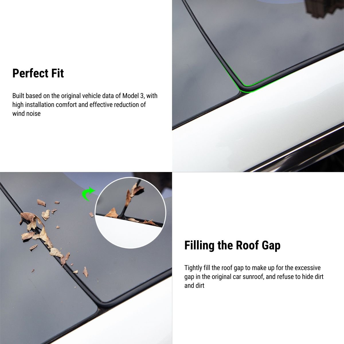 Sunroof Rubber Seal Wind Noise Reduction Kit for Tesla Model 3 2017-2024 - Tesery Official Store