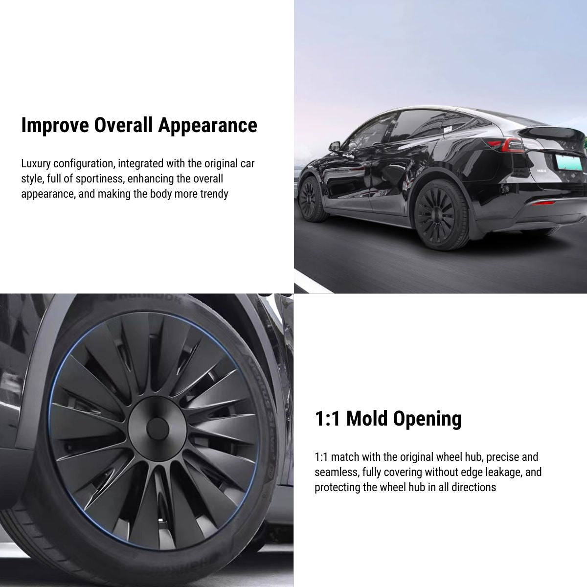 TESERY 19‘’ Performance HubCaps for Tesla Model Y 2020-2024 4PCS - Tesery Official Store
