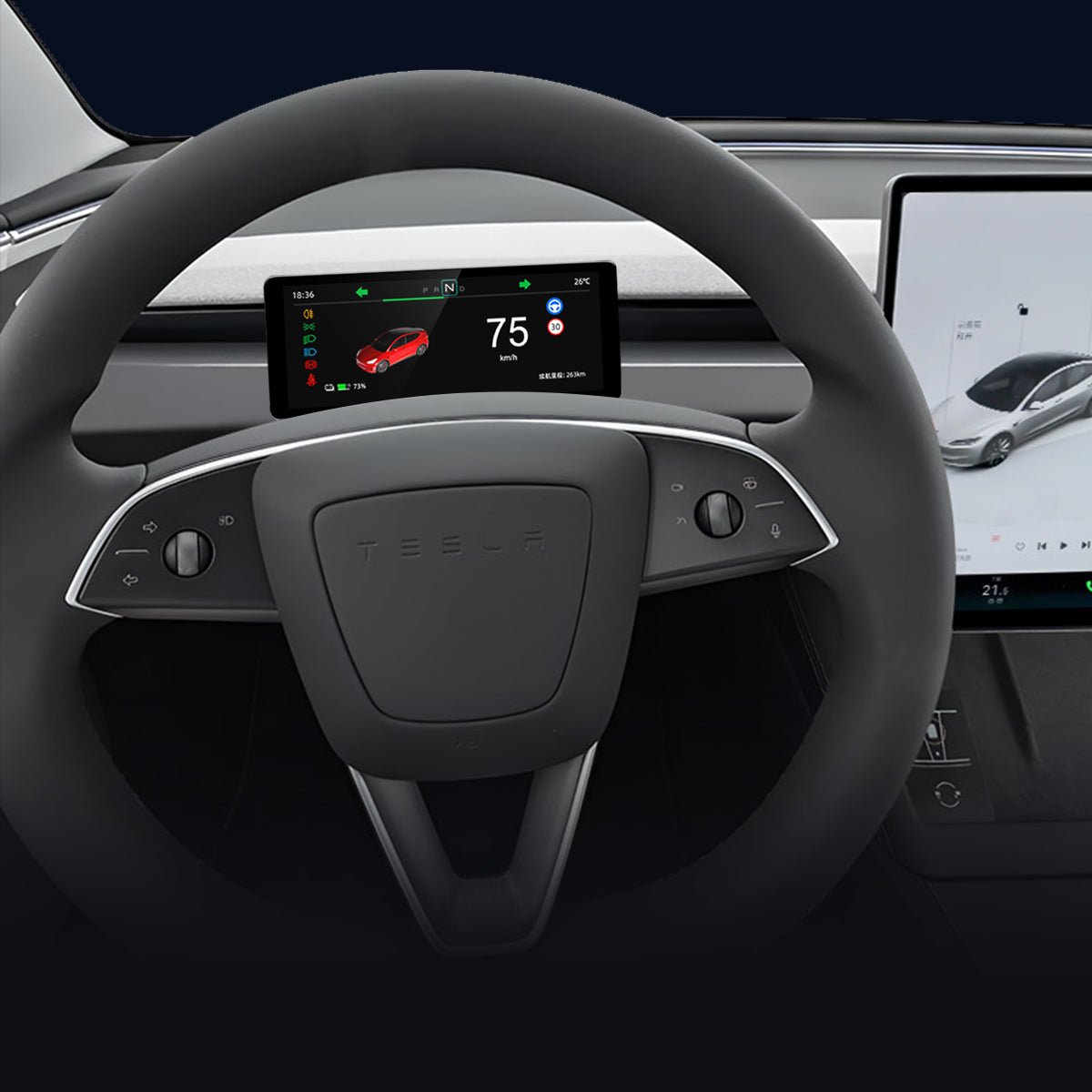 TESERY Official Store 6.2'' Dashboard Screen Display for Tesla Model 3/Model Y Model 3 / Model Y 2017-2023 / with CarPlay / AMD