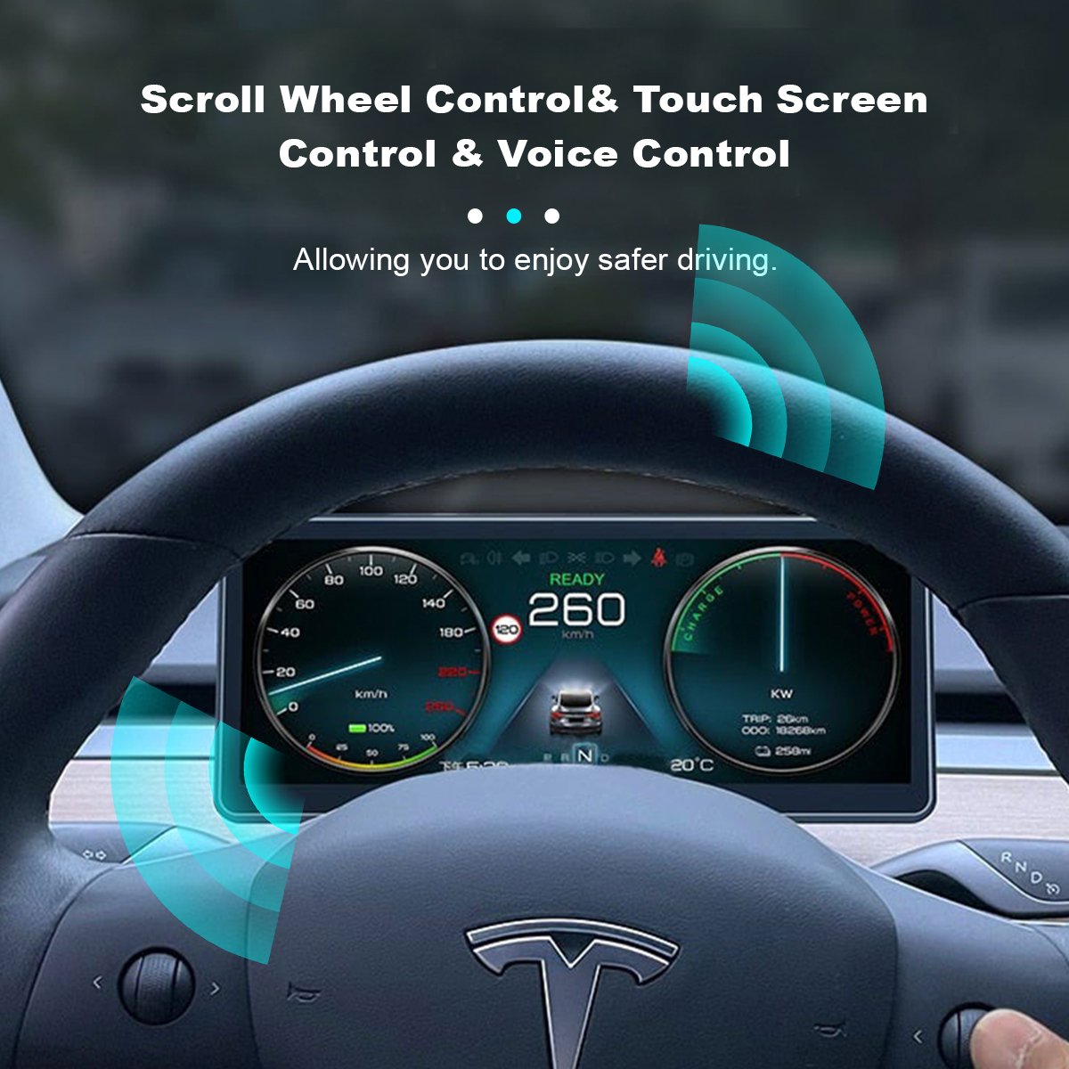 TESERY 9‘’ Model 3 / Y Carplay Dashboard Screen Display