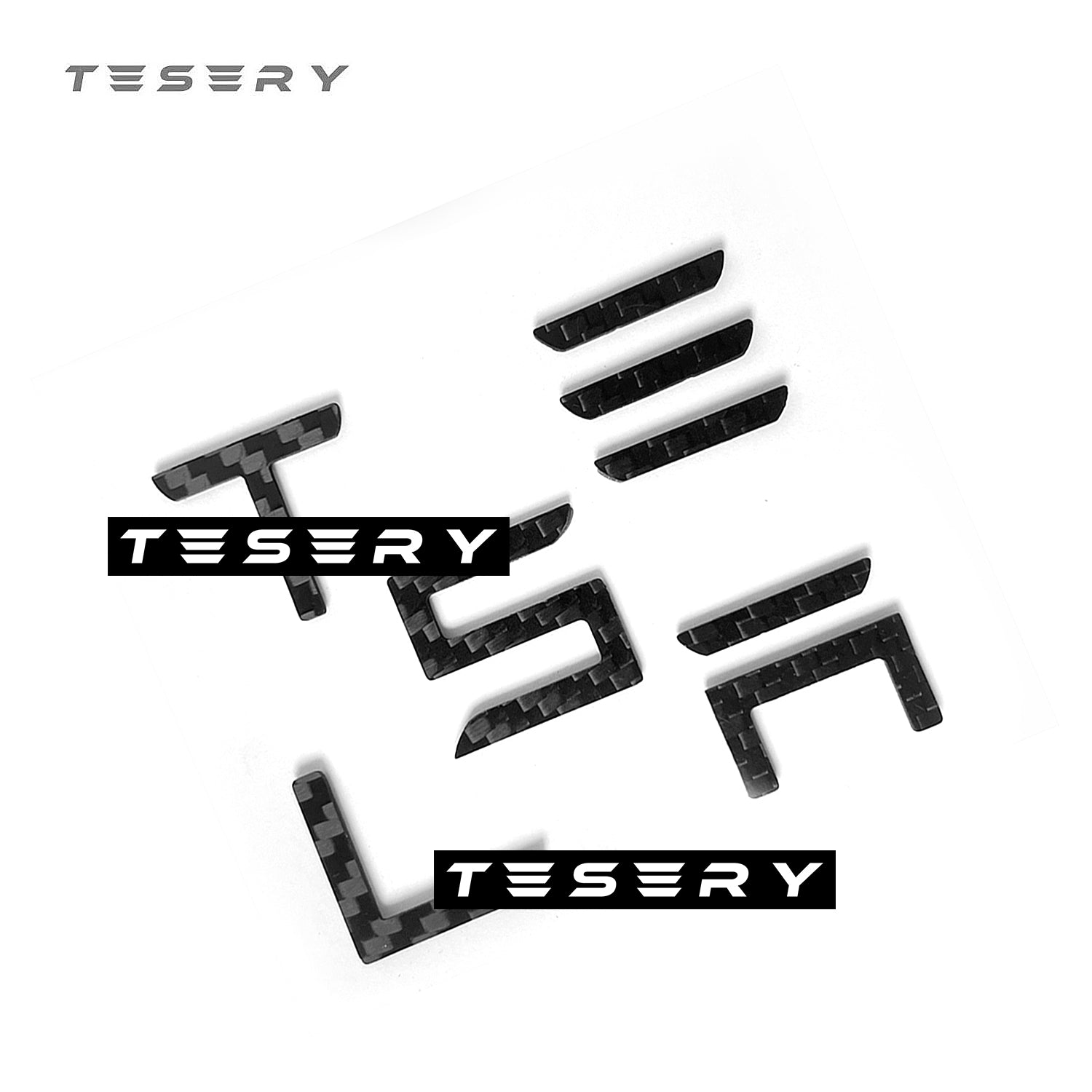 TESERY Logo Cover Front Badge Letras Traseiras Emblema para Tesla Model ...