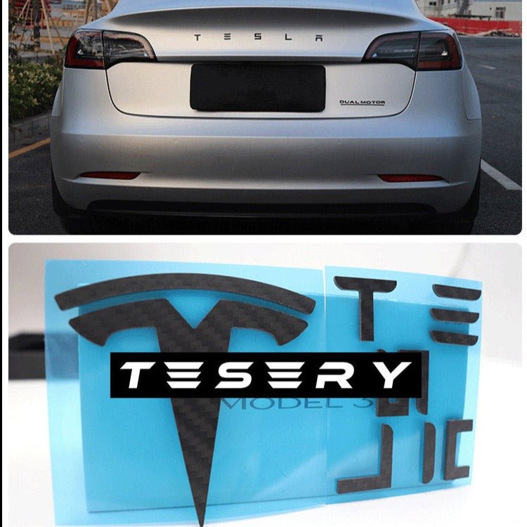 Tesla Model 3 / Y Carbon Fiber Logo Letters Emblem