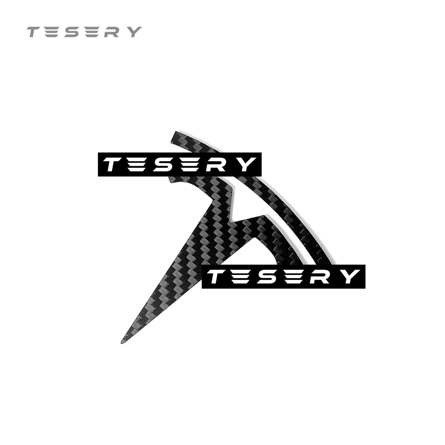 TESERY Logo Cover Front Badge Letras Traseiras Emblema para Tesla Model ...