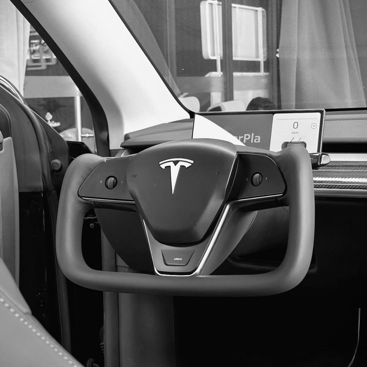 【値下】Tesla ステアリングホイール 本体 テスラ モデル 3 / Y スポーツ カーボンファイバー ステアリング