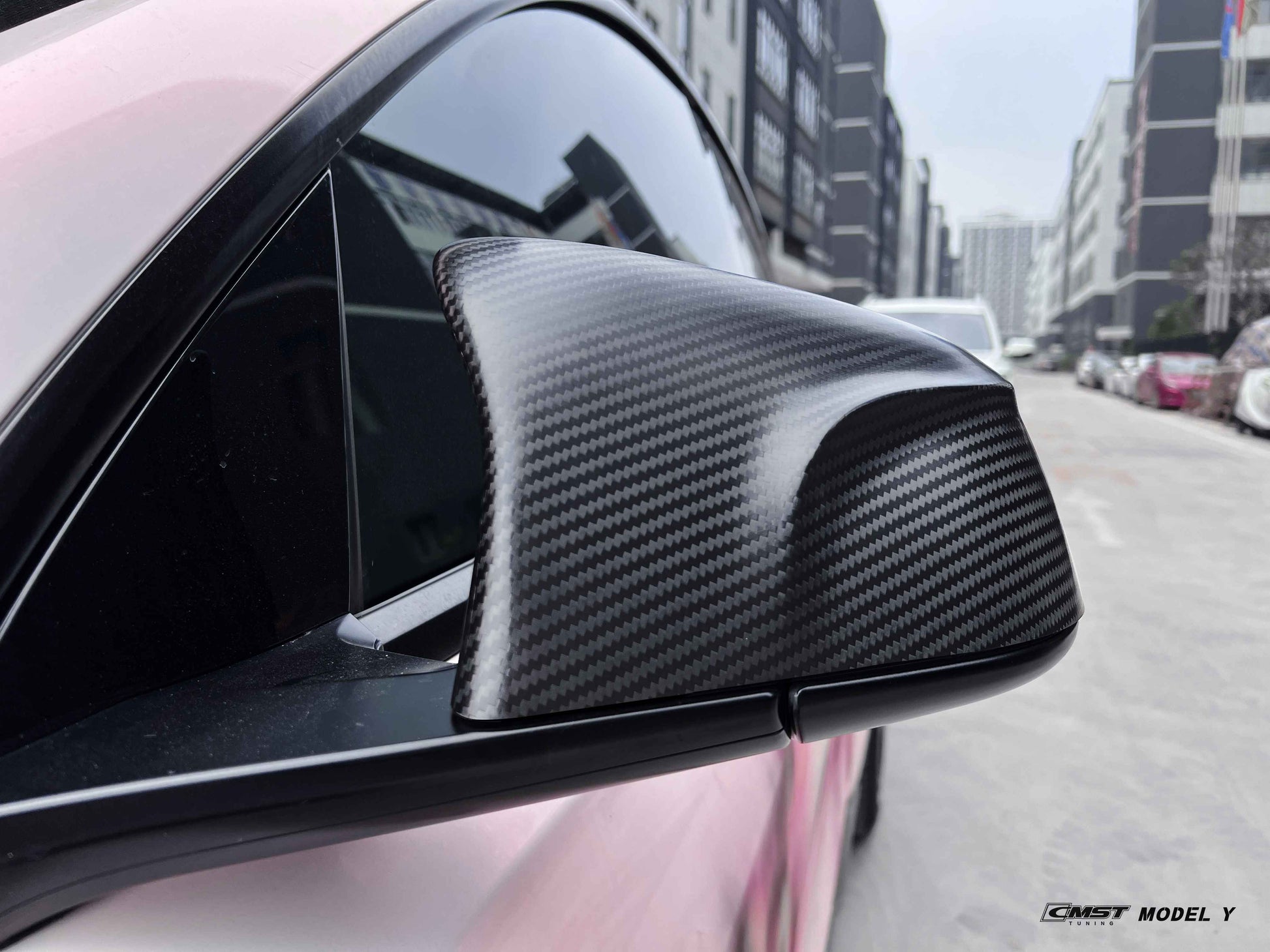 FOR 2020-2023 TESLA MODEL Y M STYLE REAL CARBON FIBER SIDE MIRROR COVERS  CAPS