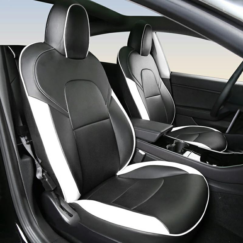 Tesla Seat Covers for Model 3 & Y | TESERY Official Store Black and White / Model Y (12 Pieces)