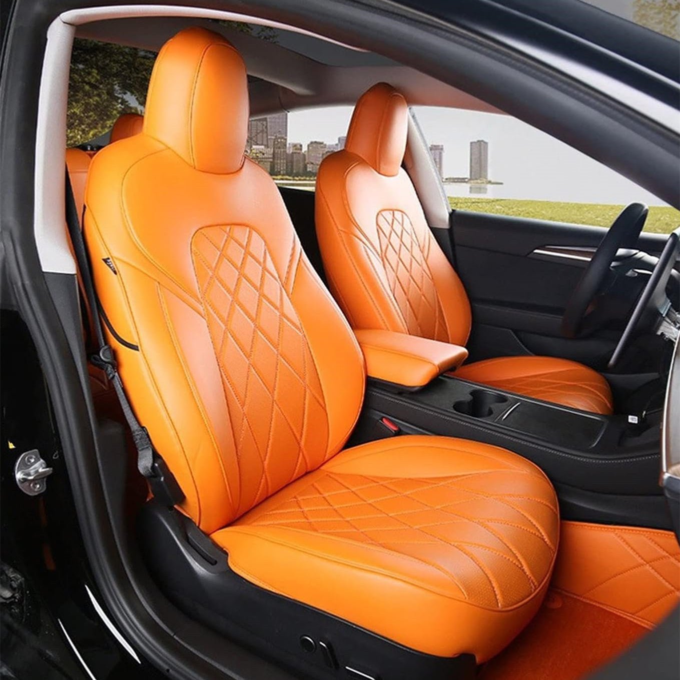 Custom Fit Neoprene Car Seat Covers for 2017-2024 Tesla Model 3