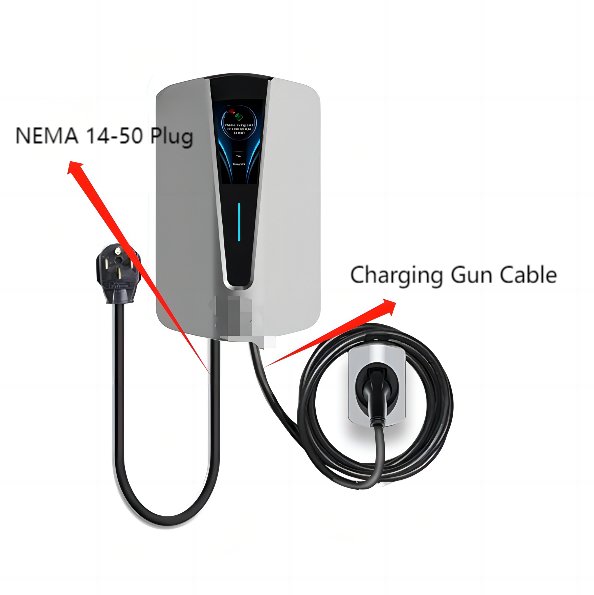 TESERY Tesla Level 2 EV Home Charging Station |48A|240V|NEMA 14-50/Hardwire |25ft - Tesery Official Store