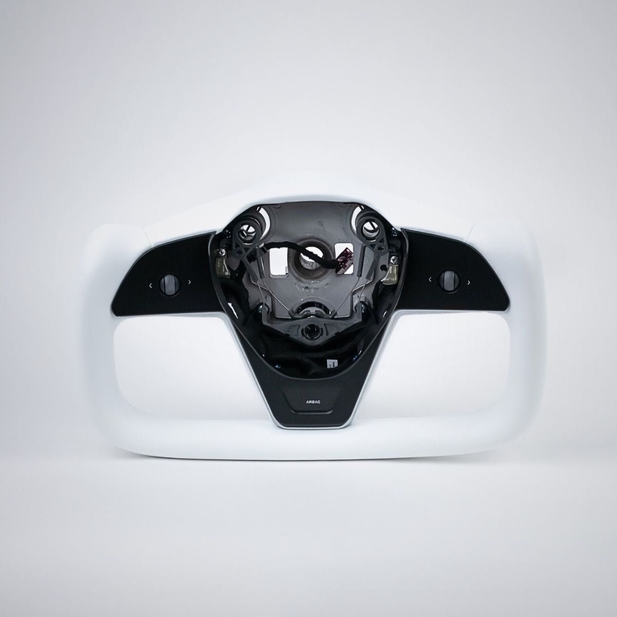 Tesery Yoke Plaid Steering Wheel for Tesla Model 3 / Y【White Leather】 - Tesery Official Store