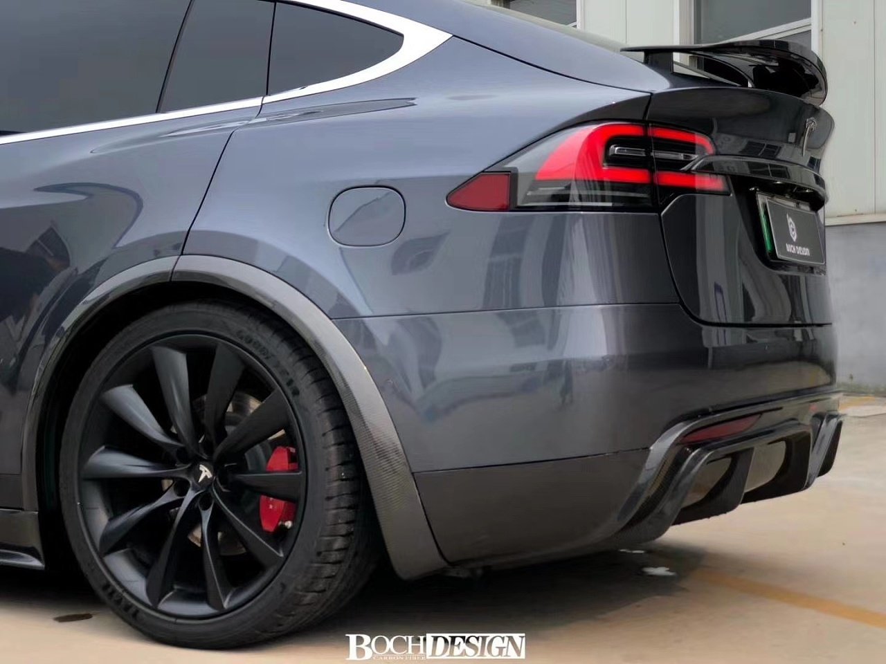 TESERY×CMST Carbon Fiber Dry Rear Trunk Chrome Delete For Tesla Model X 2016-2021 - Tesery Official Store