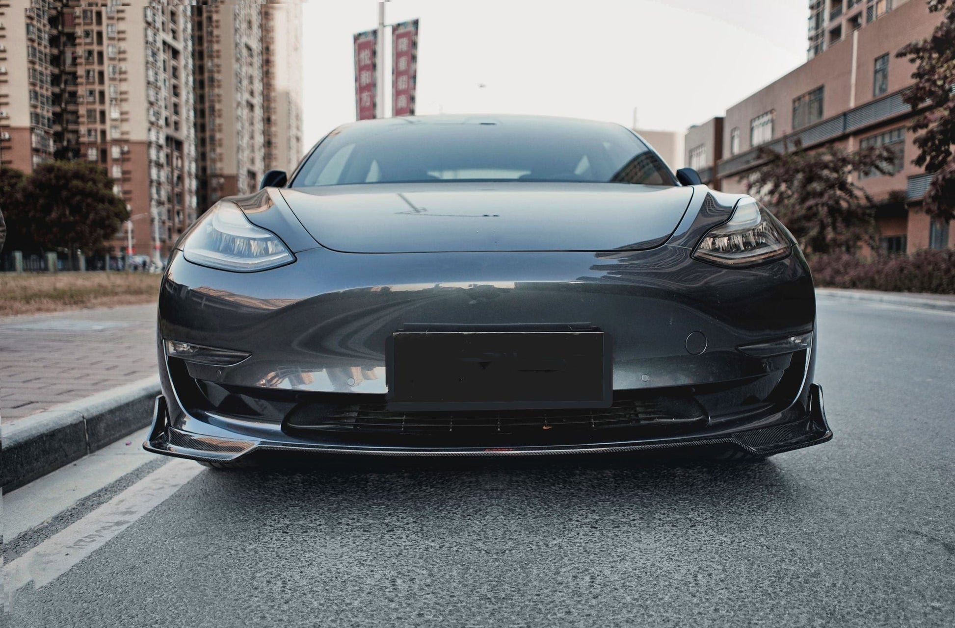 TESERY×CMST Carbon Fiber Front Lip for Tesla Model 3 - Tesery Official Store