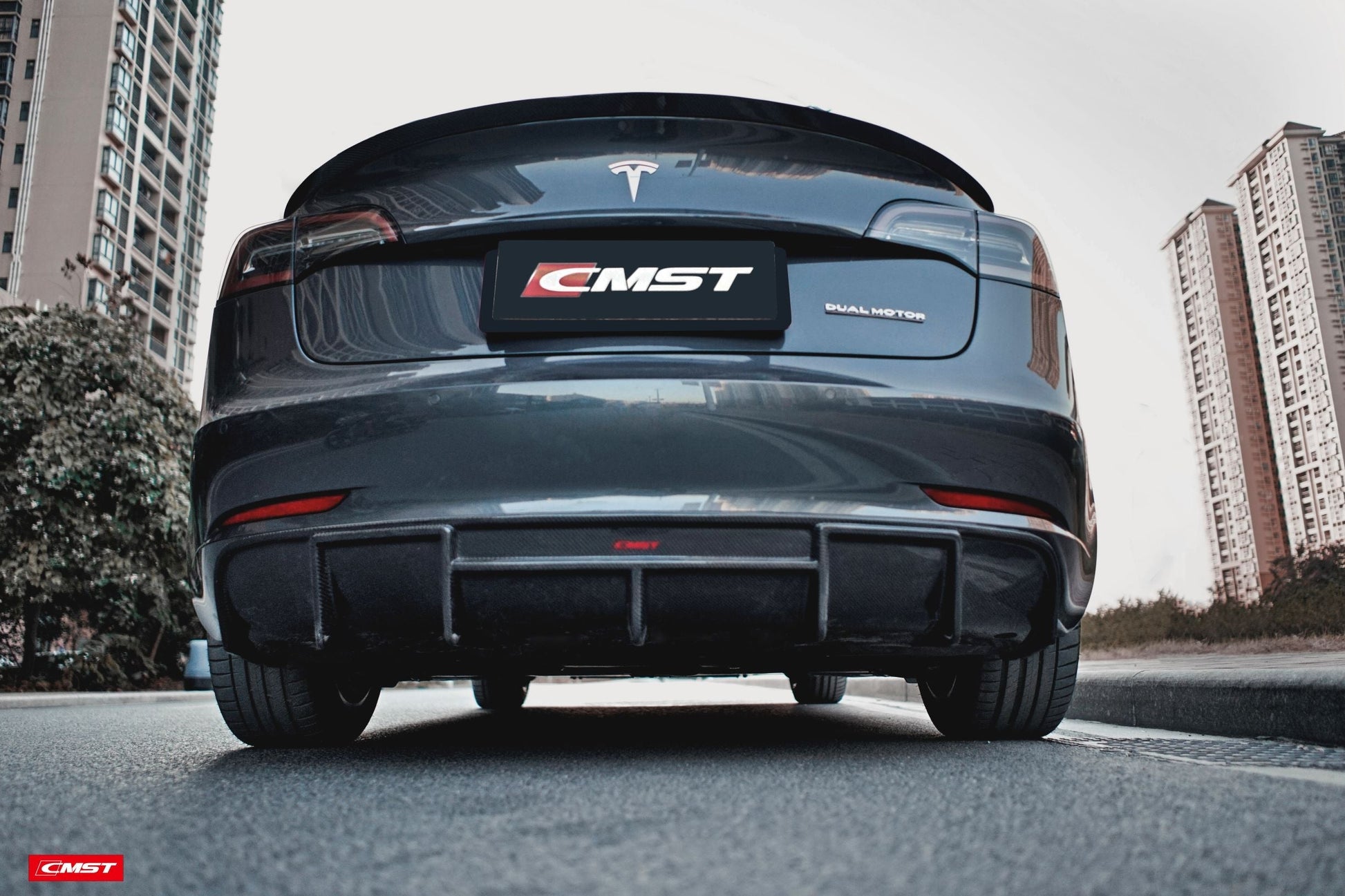 TESERY×CMST Tesla Model 3 Carbon Fiber Rear Diffuser Ver.1 - Tesery Official Store
