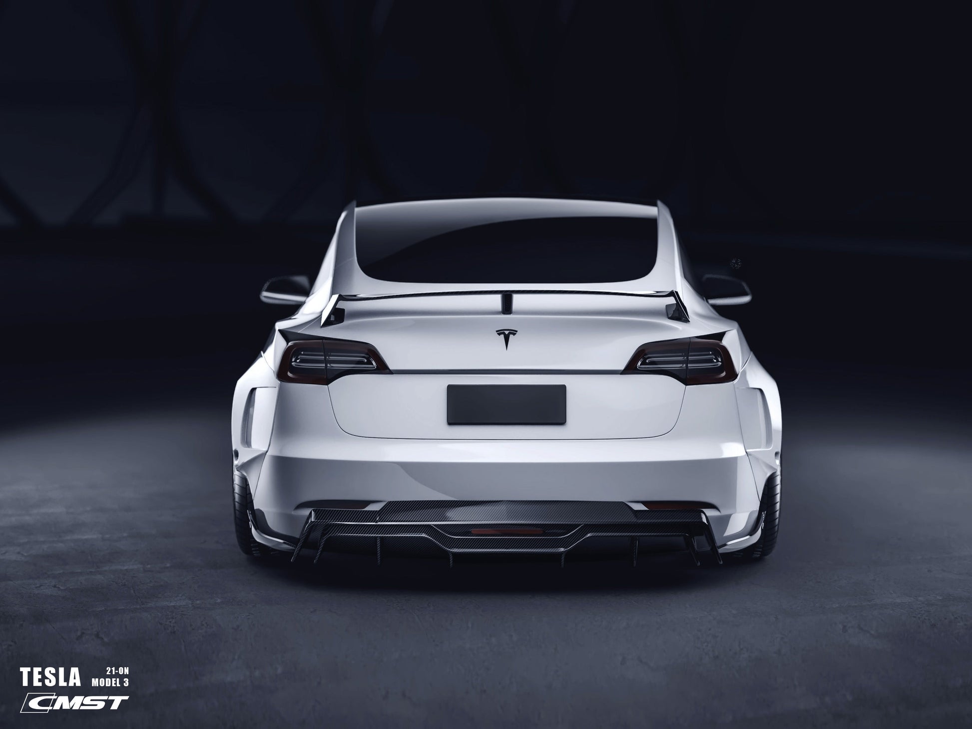 TESERY×CMST Tesla Model 3 Carbon Fiber Rear Diffuser Ver.5 - Tesery Official Store