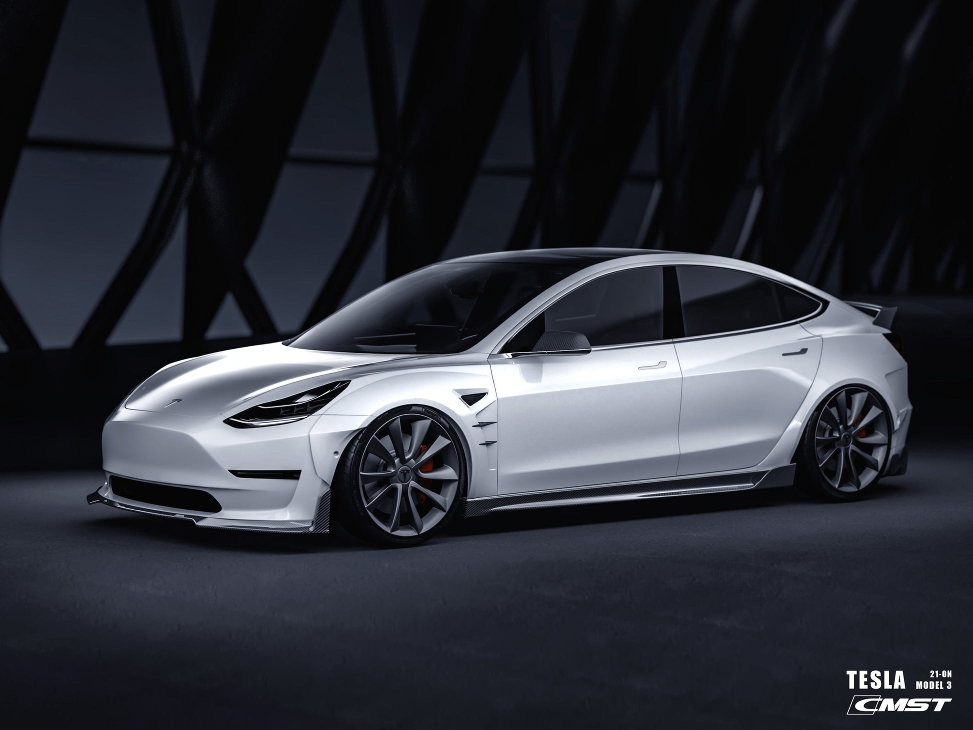 TESERY×CMST Tesla Model 3 Carbon Fiber Side Skirts Ver.4 - Tesery Official Store
