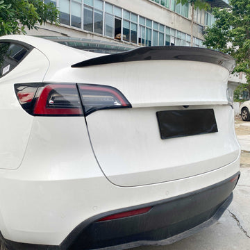 Tesla Model Y Spoiler VS Estilo-Real Moldeado Fibra de Carbono