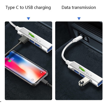Tesla USB Tepy C Hub egnet til Model 3/Y/S/X 4 i 1 USB 3.0-porte
