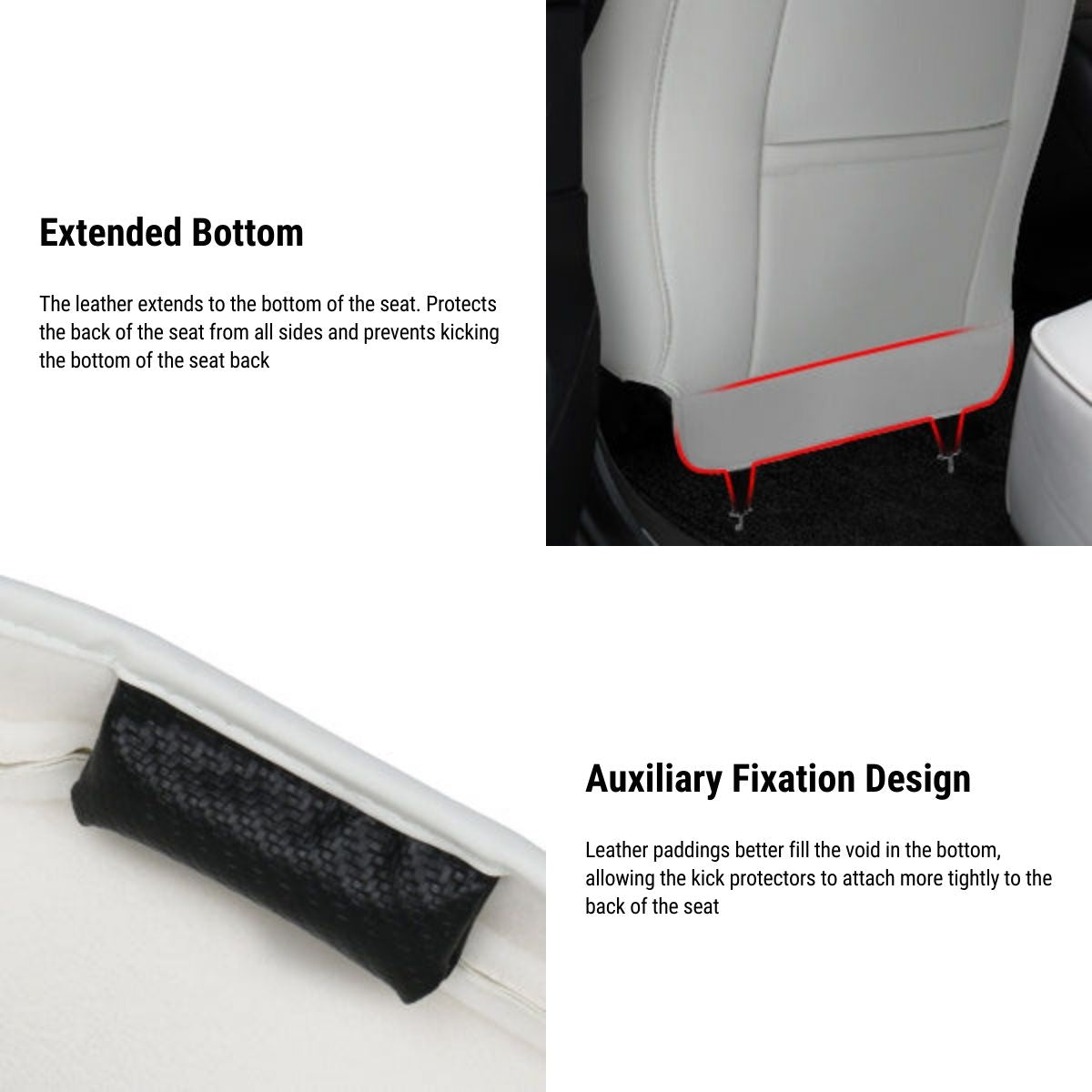 Lattice Leather Seat Back Protector for Tesla Model 3 2017-2023.10 & Model Y 2020-2024 - Tesery Official Store