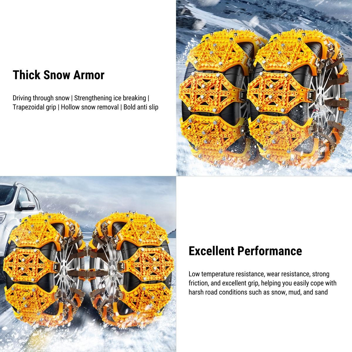 Thickened TPU Snow Chains For Tesla Model 3/Y/X/S - Tesery Official Store