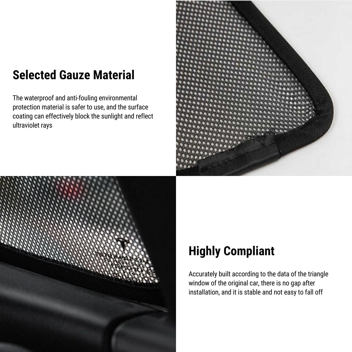 Tesla Window Cover Triangular Window Shades for Tesla Model Y/3
