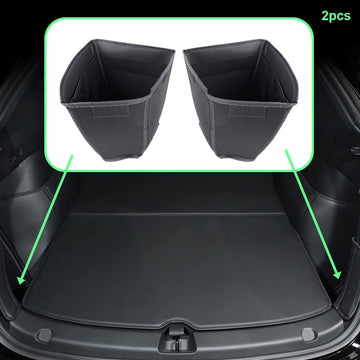Caixa de armazenamento esquerda e direita do porta-malas - Couro para Tesla Model Y 2020-2022.6