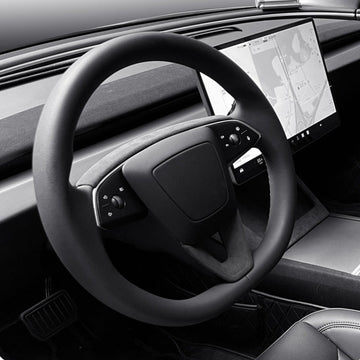 Tumbled Leather Steering Wheel Panel for Tesla Model 3 Highland