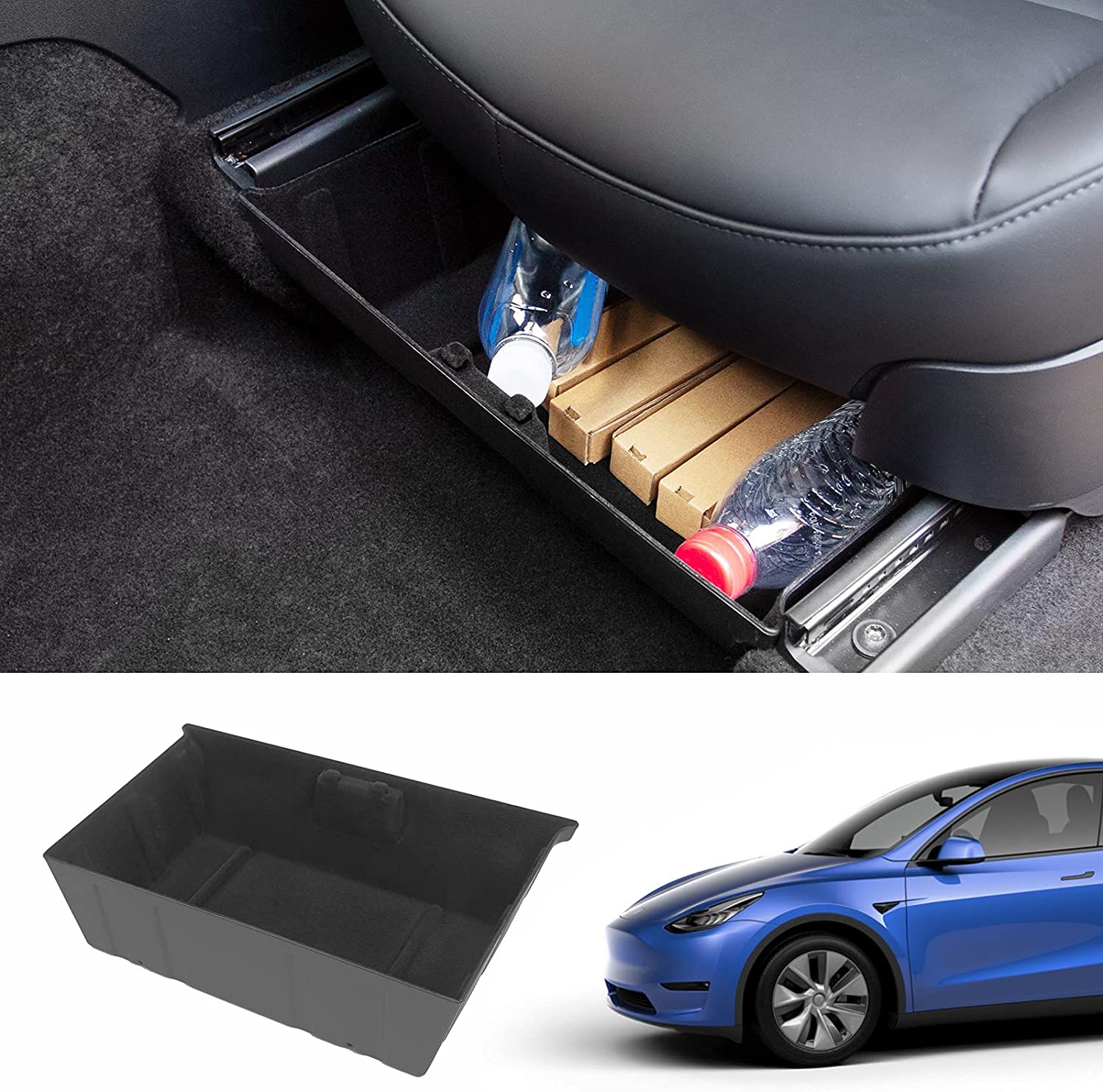 FanpBow Tesla Model Y Seat Organiser Box Storage Box Under Seat