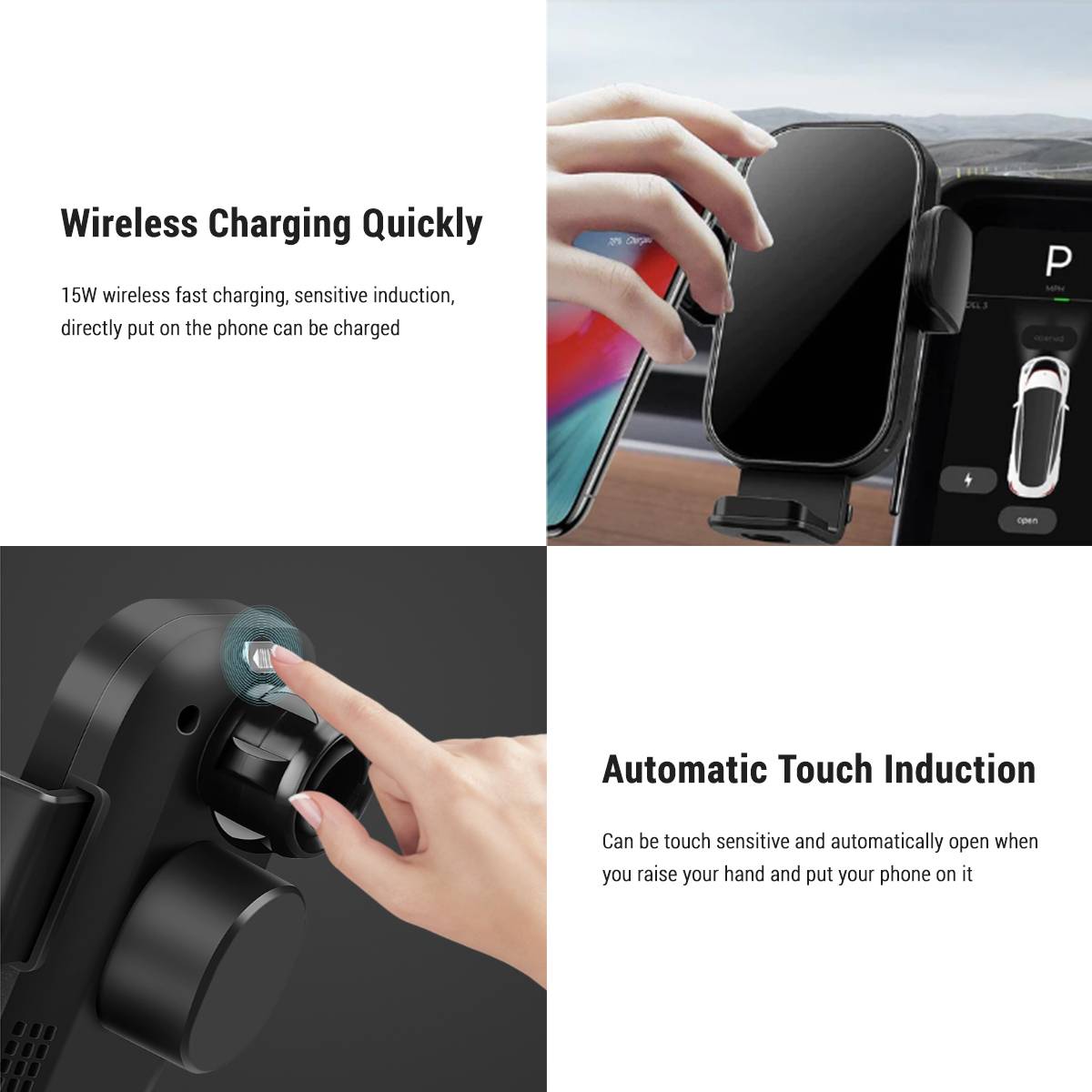 Wireless Charging Phone Holder & Storage Organizer for Tesla Model 3 / Y - Tesery Official Store