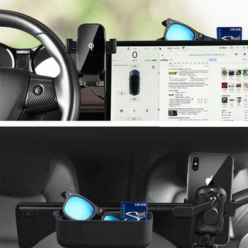 Wireless Charging Phone Holder & Storage Organizer for Tesla Model 3 / Y