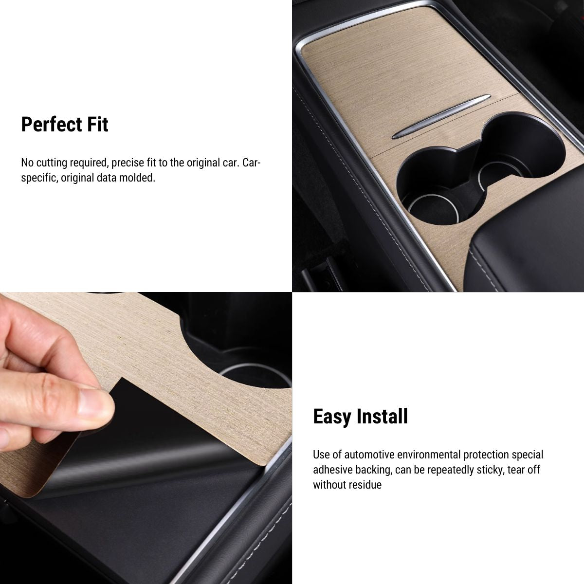 Wood Center Console Wrap for Tesla Model 3 / Y 2020-2023 - Tesery Official Store